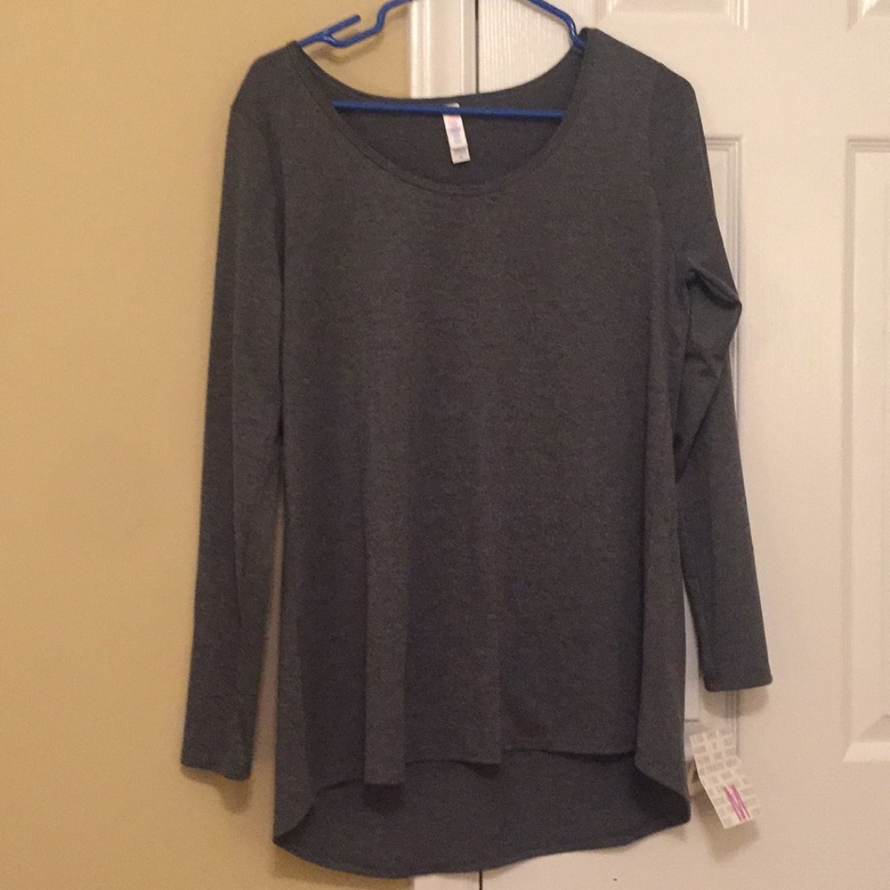 Lularoe Gray Medium Lynnae Long Sleeve Shirt